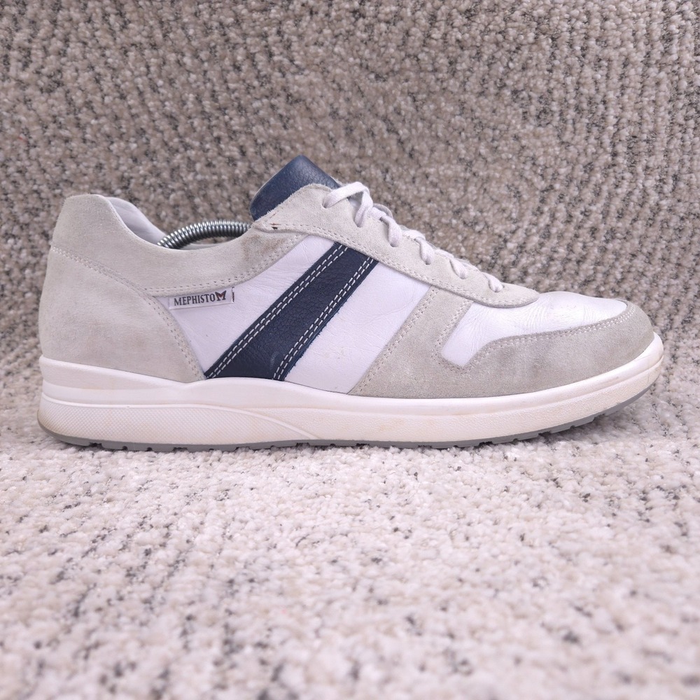Mephisto Vito Sneakers Mens Size 12 Shoes Leather *NO INSOLES* Gray White Blue
